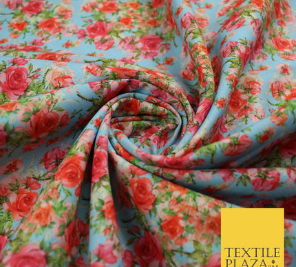 Cluster Roses Pattern 100% Cotton Printed Fabric 58" 10215
