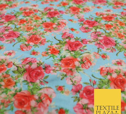 Cluster Roses Pattern 100% Cotton Printed Fabric 58" 10215