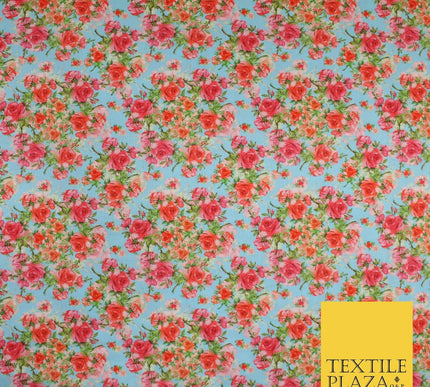 Cluster Roses Pattern 100% Cotton Printed Fabric 58" 10215