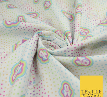 DISNEY MINNIE MOUSE Pastel Rainbow Dot Print 100% Cotton Printed Fabric 58"10211