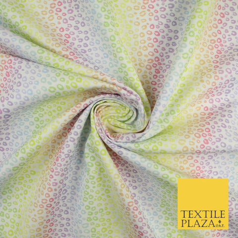 Pastel Leopard Animal Rainbow Print 100% Cotton Printed Fabric 58" 10212