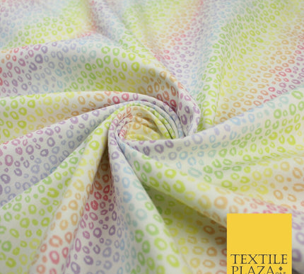 Pastel Leopard Animal Rainbow Print 100% Cotton Printed Fabric 58" 10212