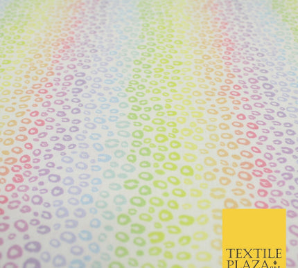 Pastel Leopard Animal Rainbow Print 100% Cotton Printed Fabric 58" 10212