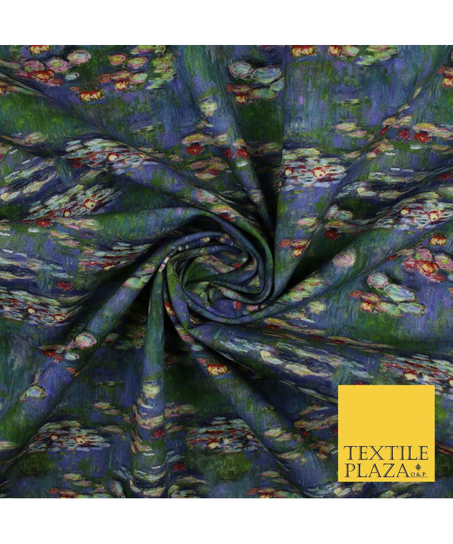 Artistic Floral Stone Painting Inspired 100% Cotton Printed Fabric 58" 10206