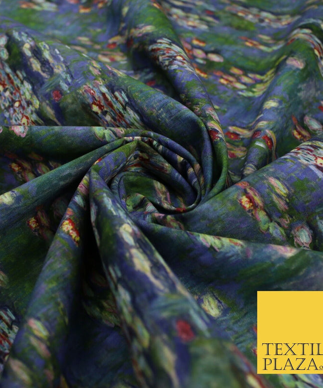 Artistic Floral Stone Painting Inspired 100% Cotton Printed Fabric 58" 10206