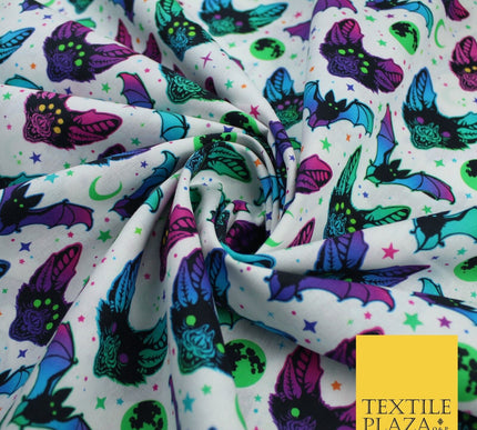 Neon Bats Halloween 100% Pure Cotton Printed Fabric 58" 10204