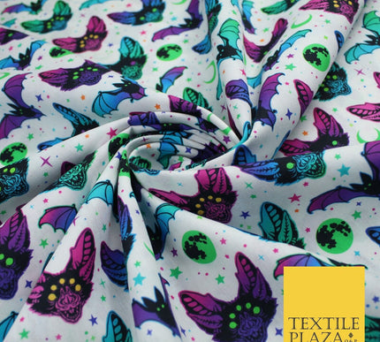Neon Bats Halloween 100% Pure Cotton Printed Fabric 58" 10204