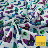 Neon Bats Halloween 100% Pure Cotton Printed Fabric 58" 10204