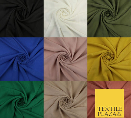 9 COLOURS - Airflow Textured Weave Polyester Soft Silky Crepe Dress Fabric 58"
