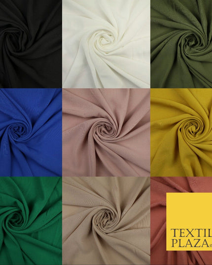 9 COLOURS - Airflow Textured Weave Polyester Soft Silky Crepe Dress Fabric 58"
