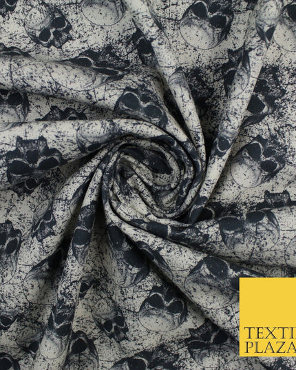 Vintage Skull Halloween 100% Pure Cotton Printed Fabric 58" 10202