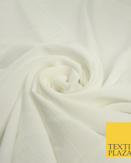 9 COLOURS - Airflow Textured Weave Polyester Soft Silky Crepe Dress Fabric 58"