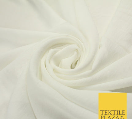 9 COLOURS - Airflow Textured Weave Polyester Soft Silky Crepe Dress Fabric 58"