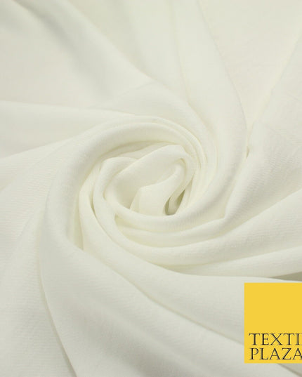 9 COLOURS - Airflow Textured Weave Polyester Soft Silky Crepe Dress Fabric 58"