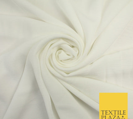 9 COLOURS - Airflow Textured Weave Polyester Soft Silky Crepe Dress Fabric 58"