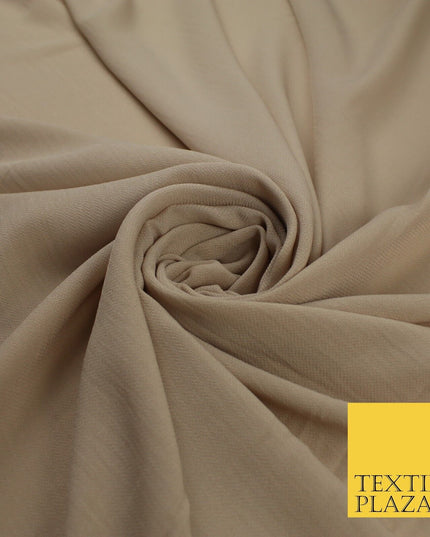 9 COLOURS - Airflow Textured Weave Polyester Soft Silky Crepe Dress Fabric 58"