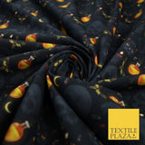 Halloween Skulls Cats Potions 100% Pure Cotton Printed Fabric 58" 10200