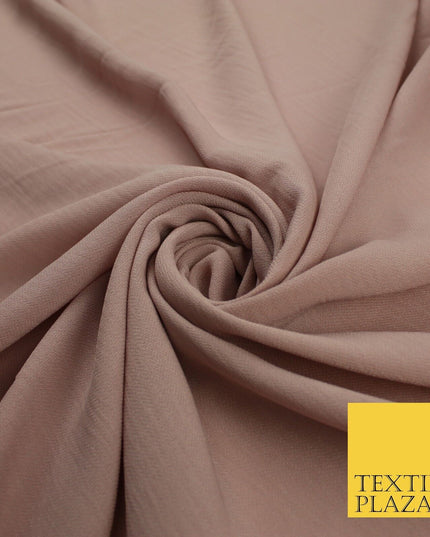 9 COLOURS - Airflow Textured Weave Polyester Soft Silky Crepe Dress Fabric 58"