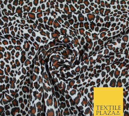 Brown & Black Animal Spot Print Soft Stretch Jersey Fabric 56" 6684