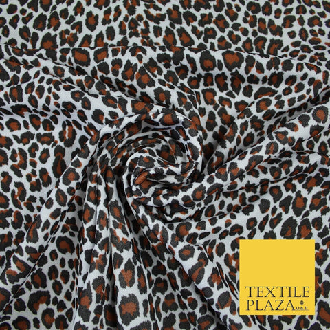 Brown & Black Animal Spot Print Soft Stretch Jersey Fabric 56" 6684