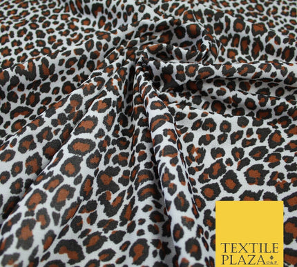 Brown & Black Animal Spot Print Soft Stretch Jersey Fabric 56" 6684