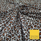 Brown & Black Animal Spot Print Soft Stretch Jersey Fabric 56" 6684