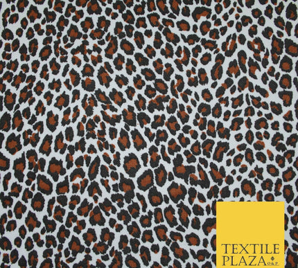 Brown & Black Animal Spot Print Soft Stretch Jersey Fabric 56" 6684