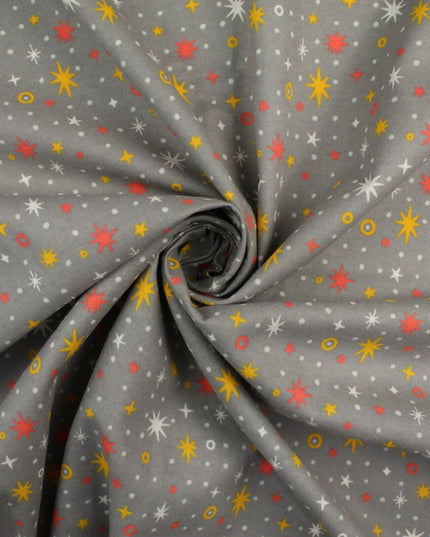 Starry Night Sparkle Stars Brushed Cotton Winceyette Fabric Flannel
