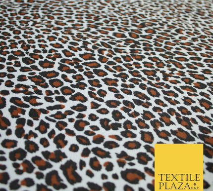 Brown & Black Animal Spot Print Soft Stretch Jersey Fabric 56" 6684