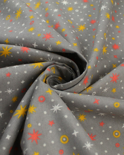 Starry Night Sparkle Stars Brushed Cotton Winceyette Fabric Flannel