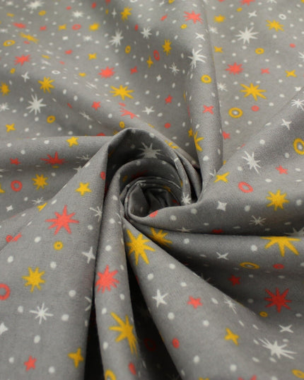 Starry Night Sparkle Stars Brushed Cotton Winceyette Fabric Flannel