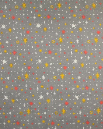 Starry Night Sparkle Stars Brushed Cotton Winceyette Fabric Flannel