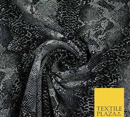 Dark Grey Snake Skin Print Soft Stretch Jersey Fabric 56"6690