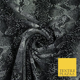 Dark Grey Snake Skin Print Soft Stretch Jersey Fabric 56"6690