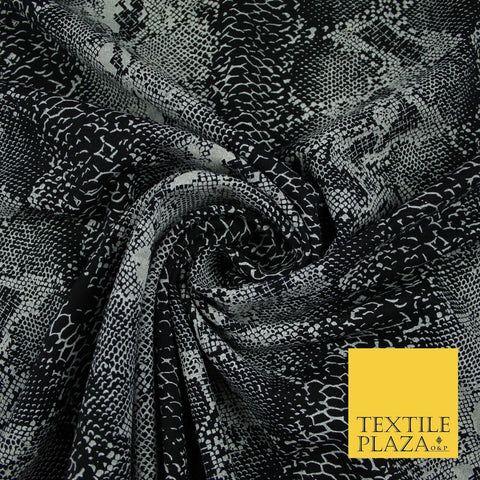 Dark Grey Snake Skin Print Soft Stretch Jersey Fabric 56"6690