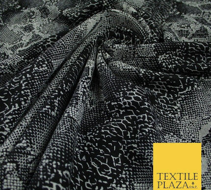 Dark Grey Snake Skin Print Soft Stretch Jersey Fabric 56"6690
