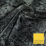 Dark Grey Snake Skin Print Soft Stretch Jersey Fabric 56"6690