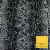 Dark Grey Snake Skin Print Soft Stretch Jersey Fabric 56"6690
