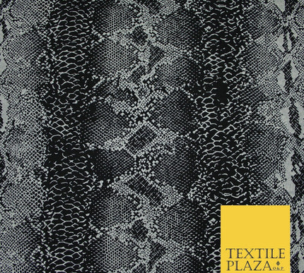 Dark Grey Snake Skin Print Soft Stretch Jersey Fabric 56"6690