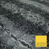 Dark Grey Snake Skin Print Soft Stretch Jersey Fabric 56"6690