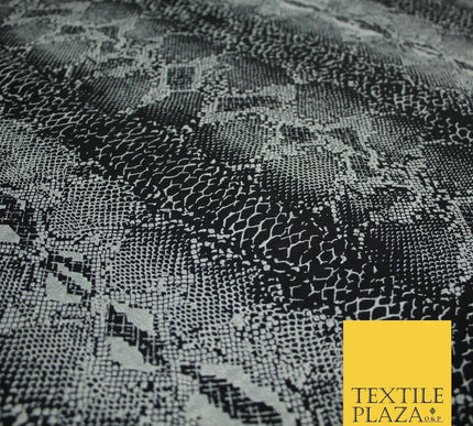 Dark Grey Snake Skin Print Soft Stretch Jersey Fabric 56"6690