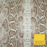Off White & Beige Snake Skin Print Soft Stretch Jersey Fabric 56" 6682
