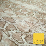 Off White & Beige Snake Skin Print Soft Stretch Jersey Fabric 56" 6682