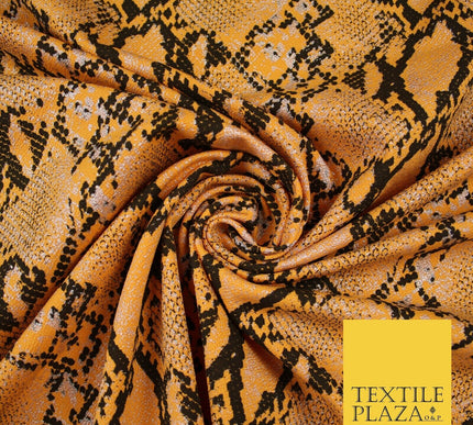 Orange with Black Snake Skin Print Soft Stretch Jersey Fabric 56" 6678