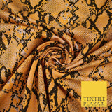 Orange with Black Snake Skin Print Soft Stretch Jersey Fabric 56" 6678