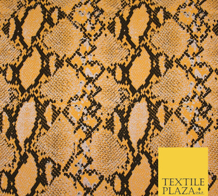 Orange with Black Snake Skin Print Soft Stretch Jersey Fabric 56" 6678