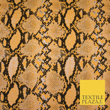 Orange with Black Snake Skin Print Soft Stretch Jersey Fabric 56" 6678
