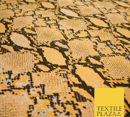 Orange with Black Snake Skin Print Soft Stretch Jersey Fabric 56" 6678