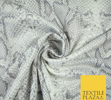 Light Grey Snake Skin Print Soft Stretch Jersey Fabric 56" 6679
