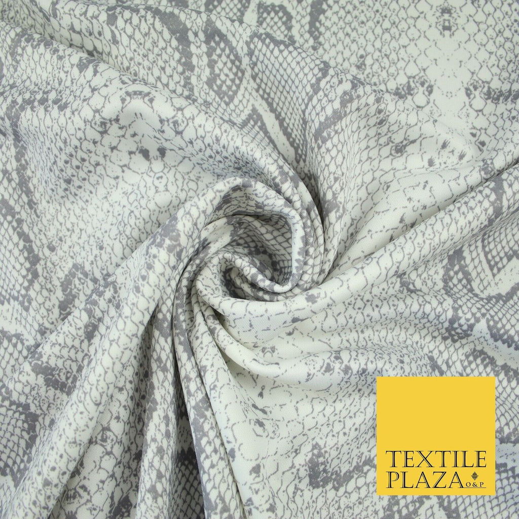 Light Grey Snake Skin Print Soft Stretch Jersey Fabric 56" 6679